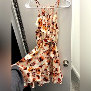 Orange Floral Dress